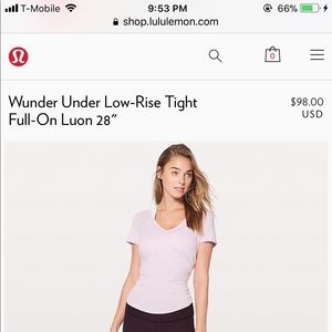 Lululemon wunder under BLACK CHERRY size 6